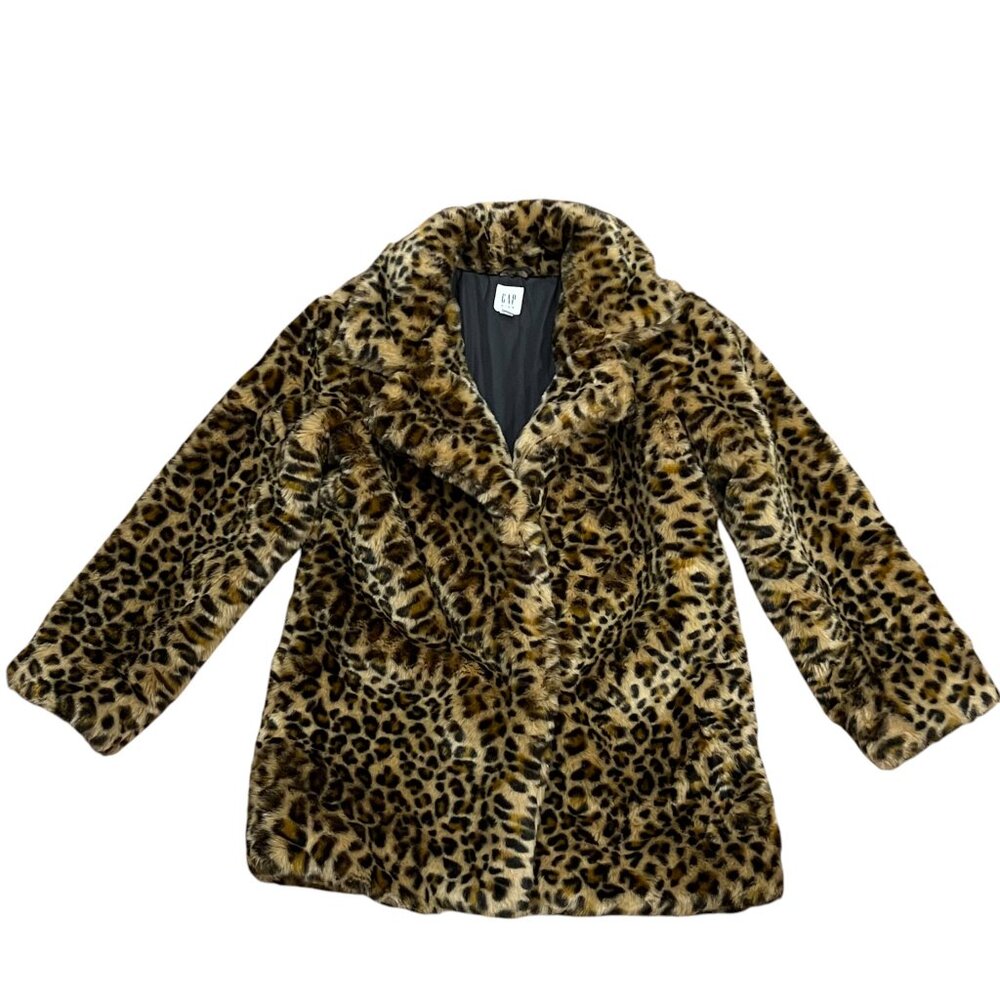 GAP Kids Leopard Faux Fur Jacket, XL Plus